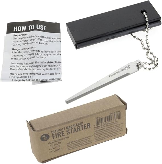 SE FS374 All-Weather Emergency 2-IN-1 Fire Starter & Magnesium Fuel Bar (Everything you need to start a fire!)