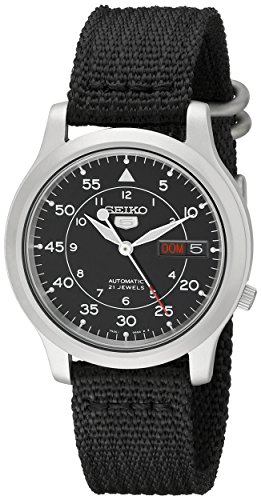 Seiko Men s SNK809 Seiko 5 Automatic Stainless Steel Watch with Black Canvas Strap