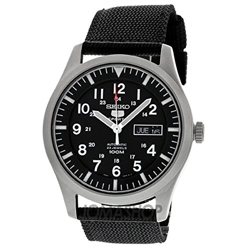 SEIKO Men's SNZG15 — Seiko 5 Automatic Stainless Steel Watch with Durable Nylon Strap, Day/Date, 100M Water Resistant (Imported)
