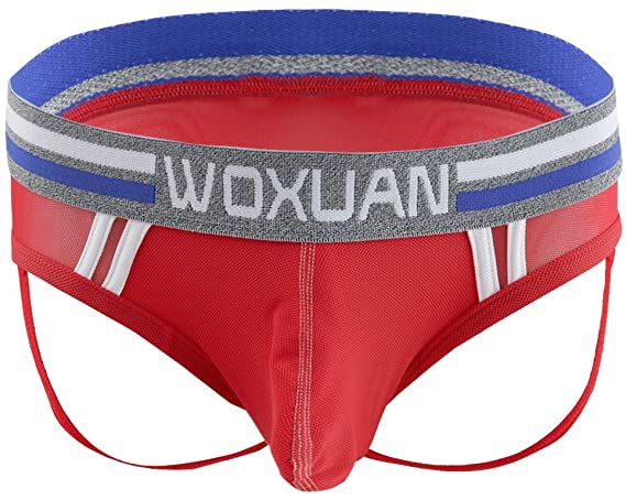 YiZYiF Sexy Men s Underwear Mesh Open Butt Briefs Jockstrap Bikinis Panty Red Small
