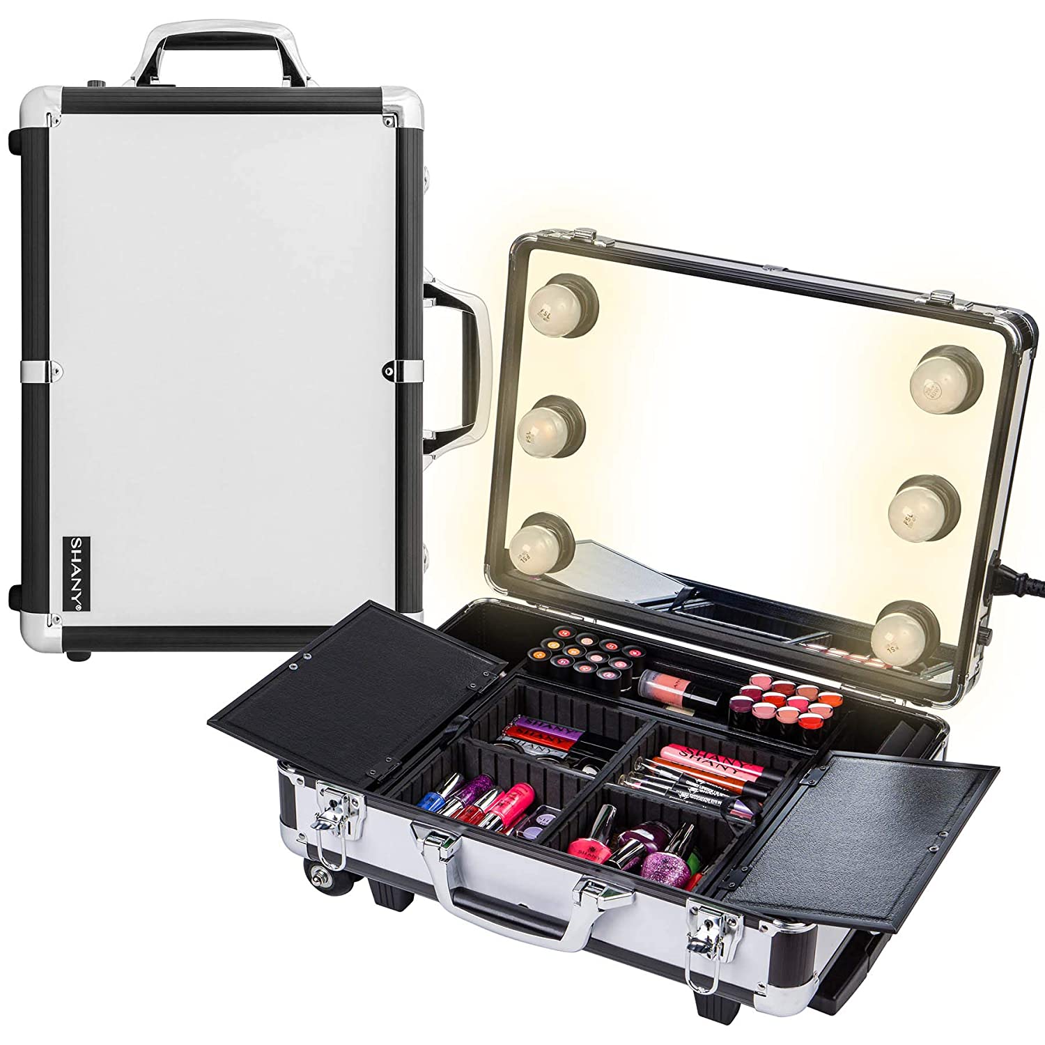 SHANY Mini Studio ToGo Makeup Case with Lights - Black/White - 316oz (8.98kg)