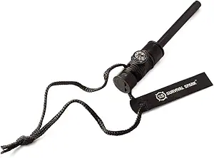 Survival Spark Fire Starter Kit Spark Magnesium Survival Fire Starter with Compass and Whistle
