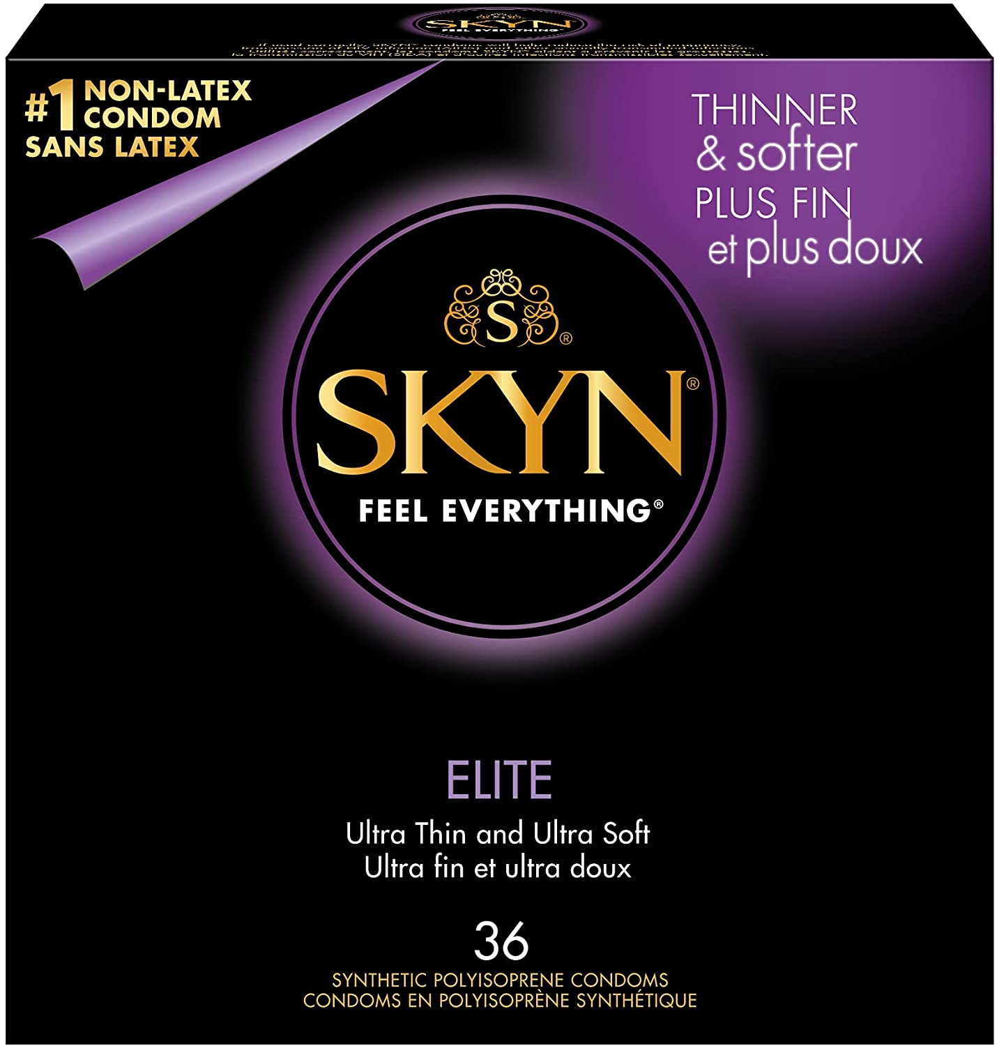 SKYN Elite  Feel EveryThing – Ultra-Thin, Lubricated Latex-Free Condoms - 36 Count