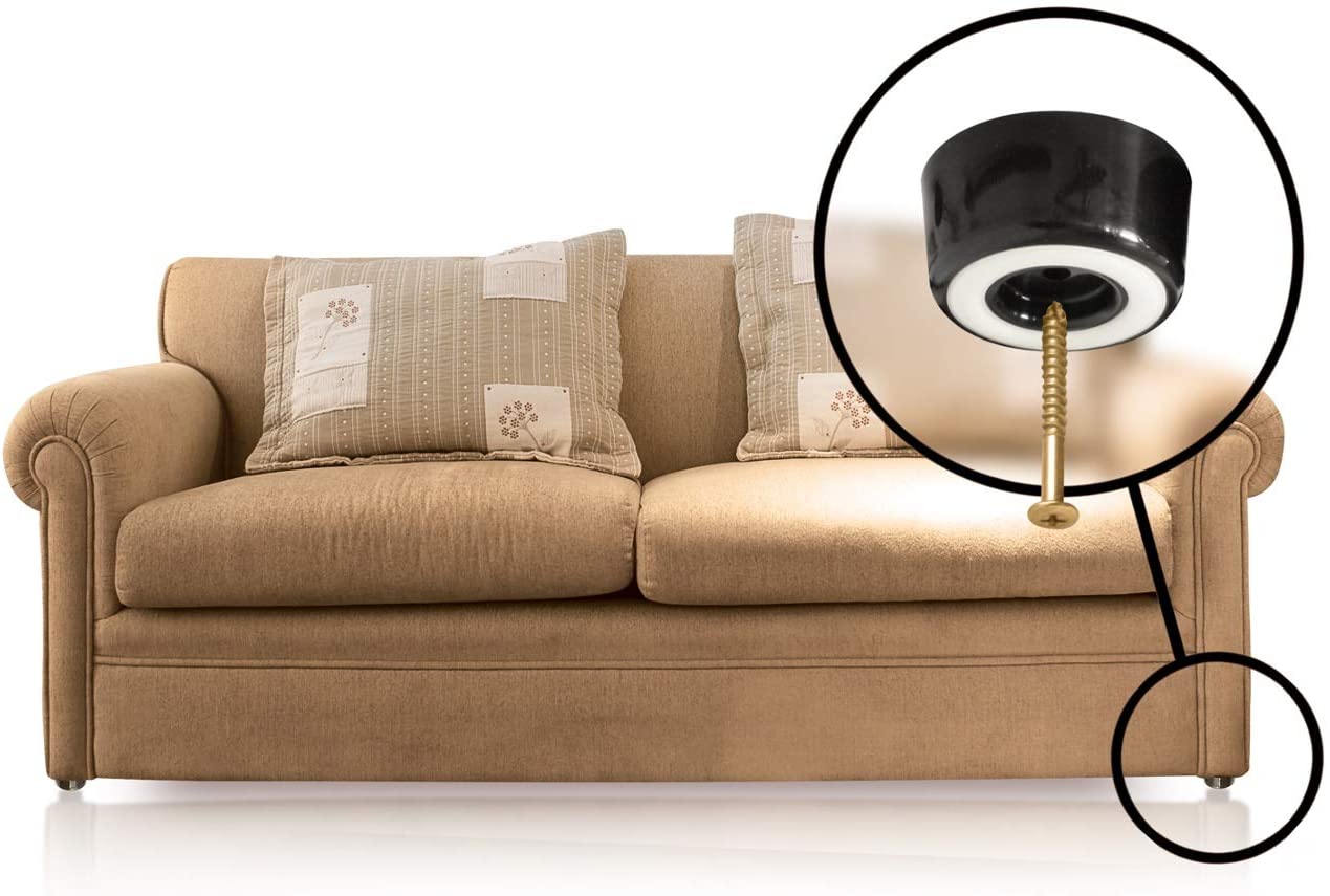 Slipstick CB511 Furniture Feet,  Inch Tall, Non Slip Rubber Grip, Black - Set of 4 Pcs