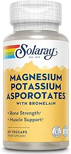 Solaray Magnesium and Potassium Asporotates with Bromelain Supplement, 60 Count