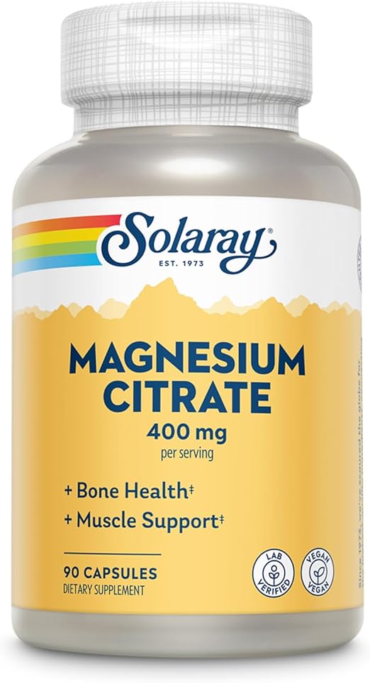 Solaray Biocitrate Magnesium Supplement, 400 mg, 90 Count