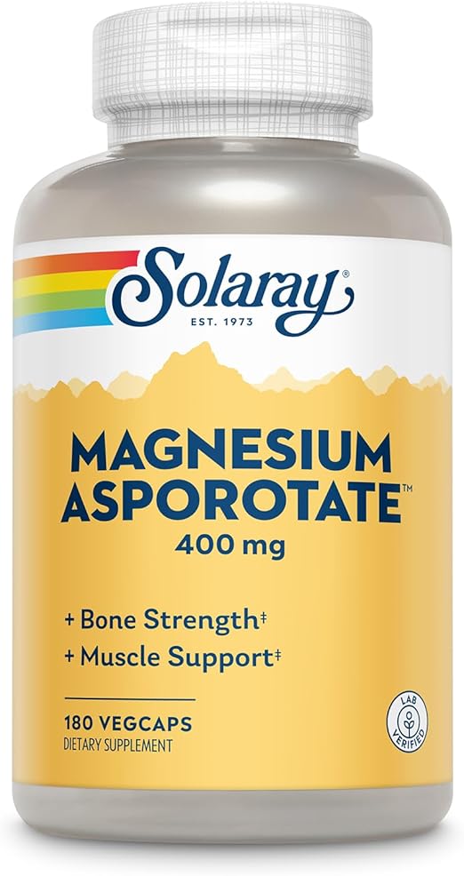 Solaray Magnesium Asporotate Supplement, 400 mg, 180 Count