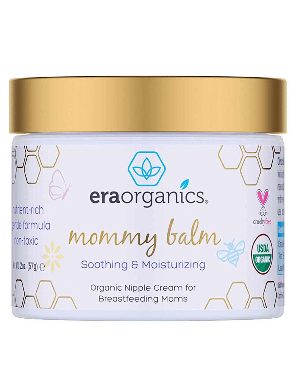 Soothing Nipple Cream for Breastfeeding Moms 2oz. 100% Natural, USDA Certified Organic Healing Balm For Chapped, Irritated, Sensitive Skin, Baby Safe Breastfeeding Cream - 2.0 Oz (60g)