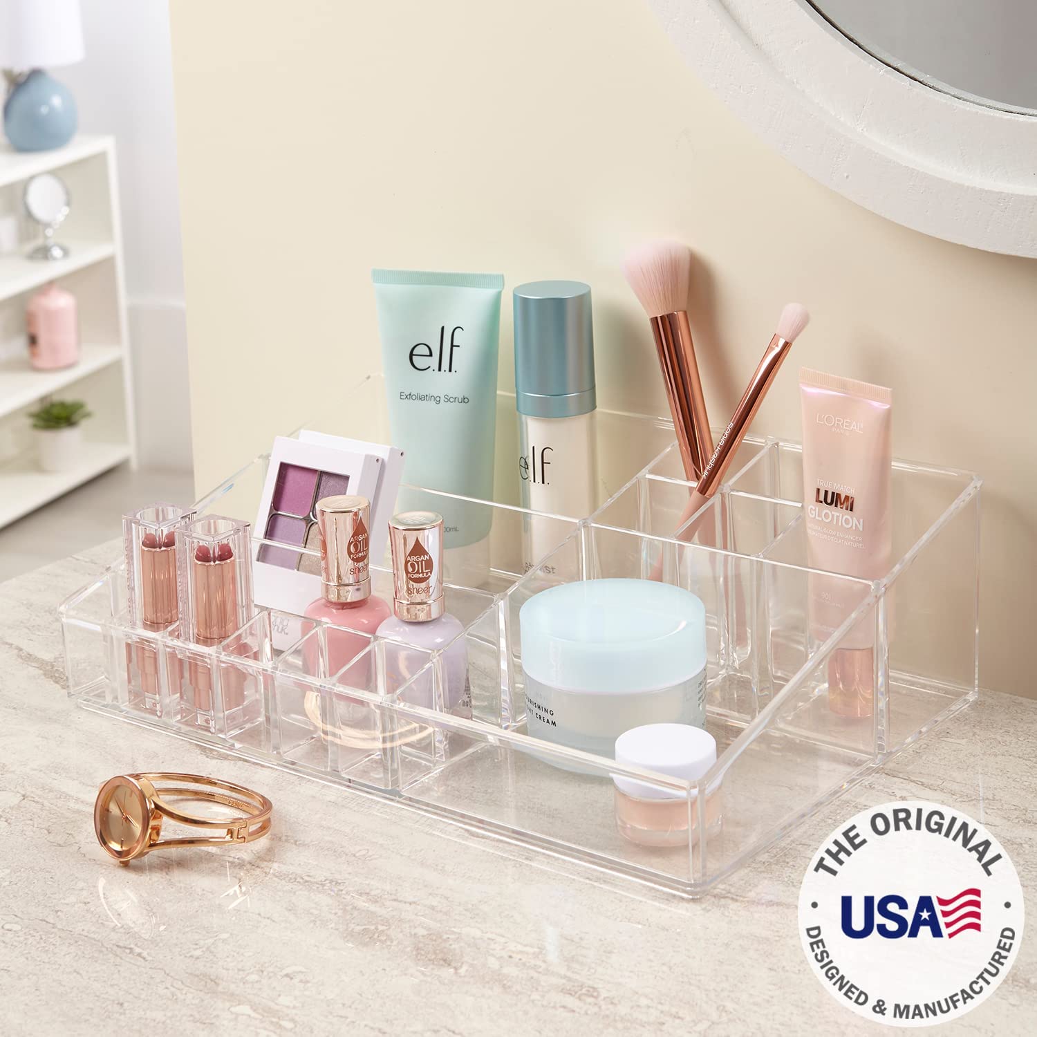 STORi Premium Quality Clear Plastic Cosmetic and Makeup Palette Organizer - 1.5pound (689g)