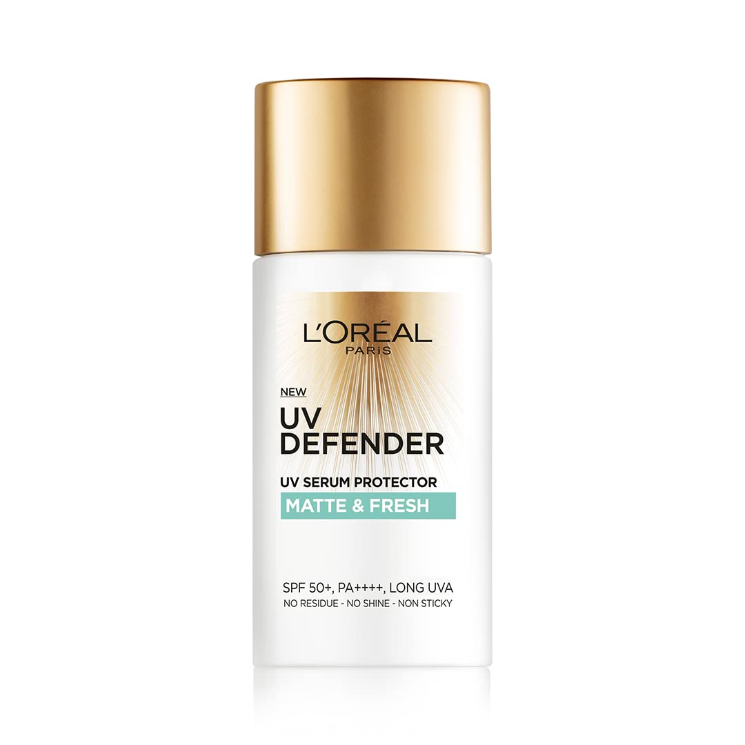 L'Oréal Paris UV Defender Serum Protector Sunscreen - SPF 50 PA+++, Matte & Fresh, 50 ml - For Oily & Sensitive Skin