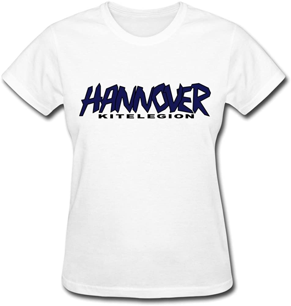 SusanMarket Women's Hannover Cotton Round Collar T Shirt,White