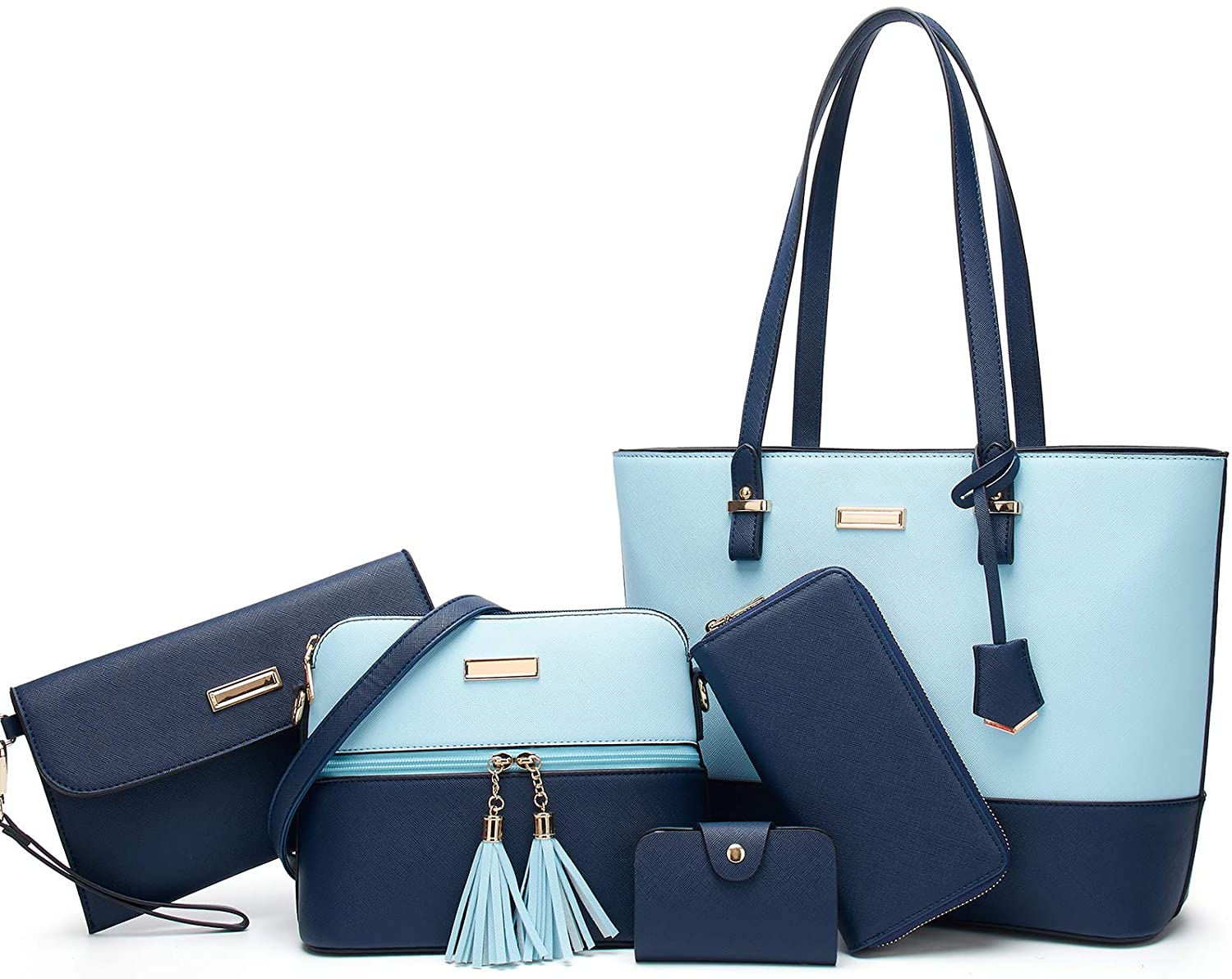 TcIFE Purses and Handbags for Womens Satchel Shoulder Tote Bags Wallets - Black & White