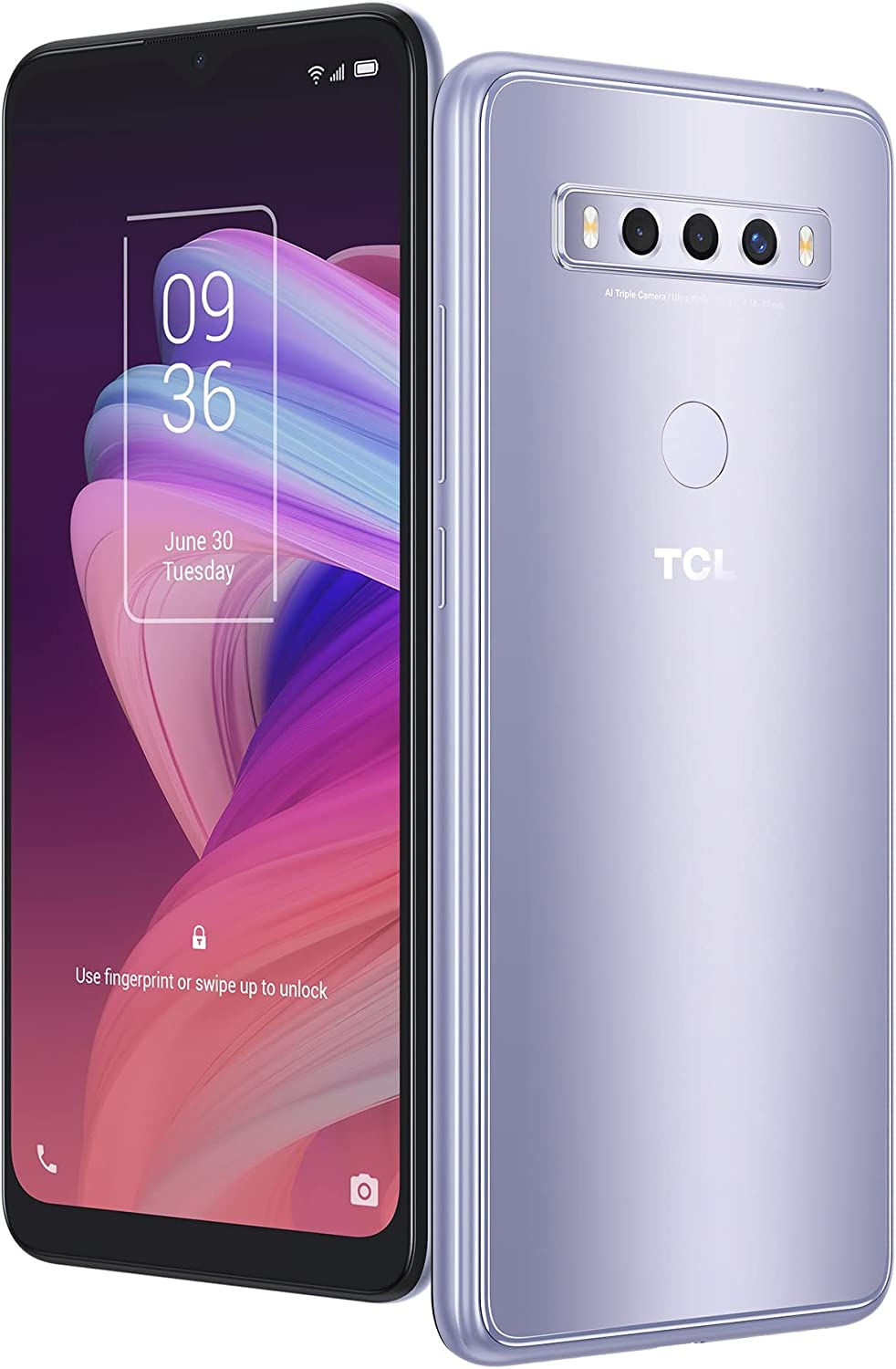 TCL 10 SE Unlocked Android Smartphone, US Version Cell Phone with AI Triple-Camera - ICY Silver