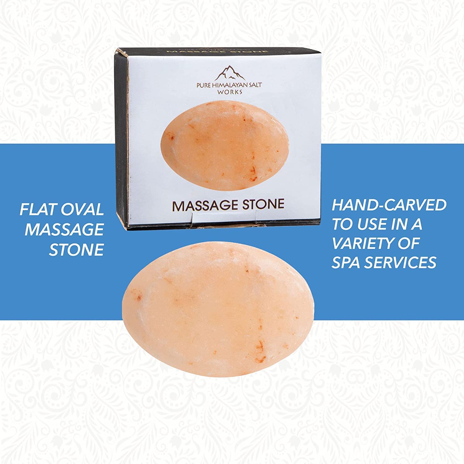 Flat Oval Massage Stone by Pure Himalayan Salt Works, Deodorizing Stone for Natural Freshness