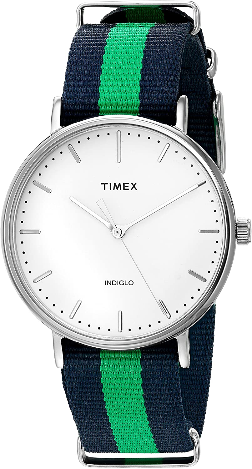 Timex Unisex Fairfield 41mm Watch with Blue/Green Stripe