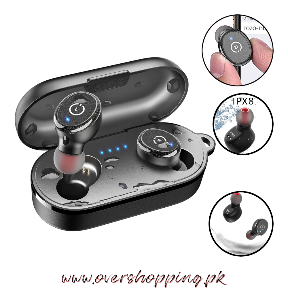 TOZO T10 Bluetooth 5.3 Wireless Earbuds with Wireless Charging Case IPX8 Waterproof Stereo Headphone
