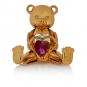24K Gold Plated Crystal Studded Birthstone Bear Fi
