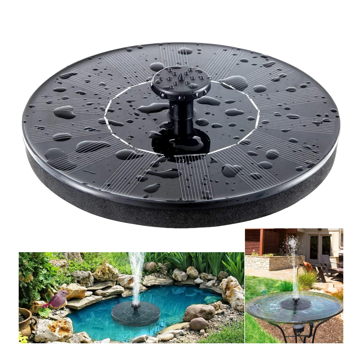 Solar Bird Bath and Home Decor Fountain Pump, with
