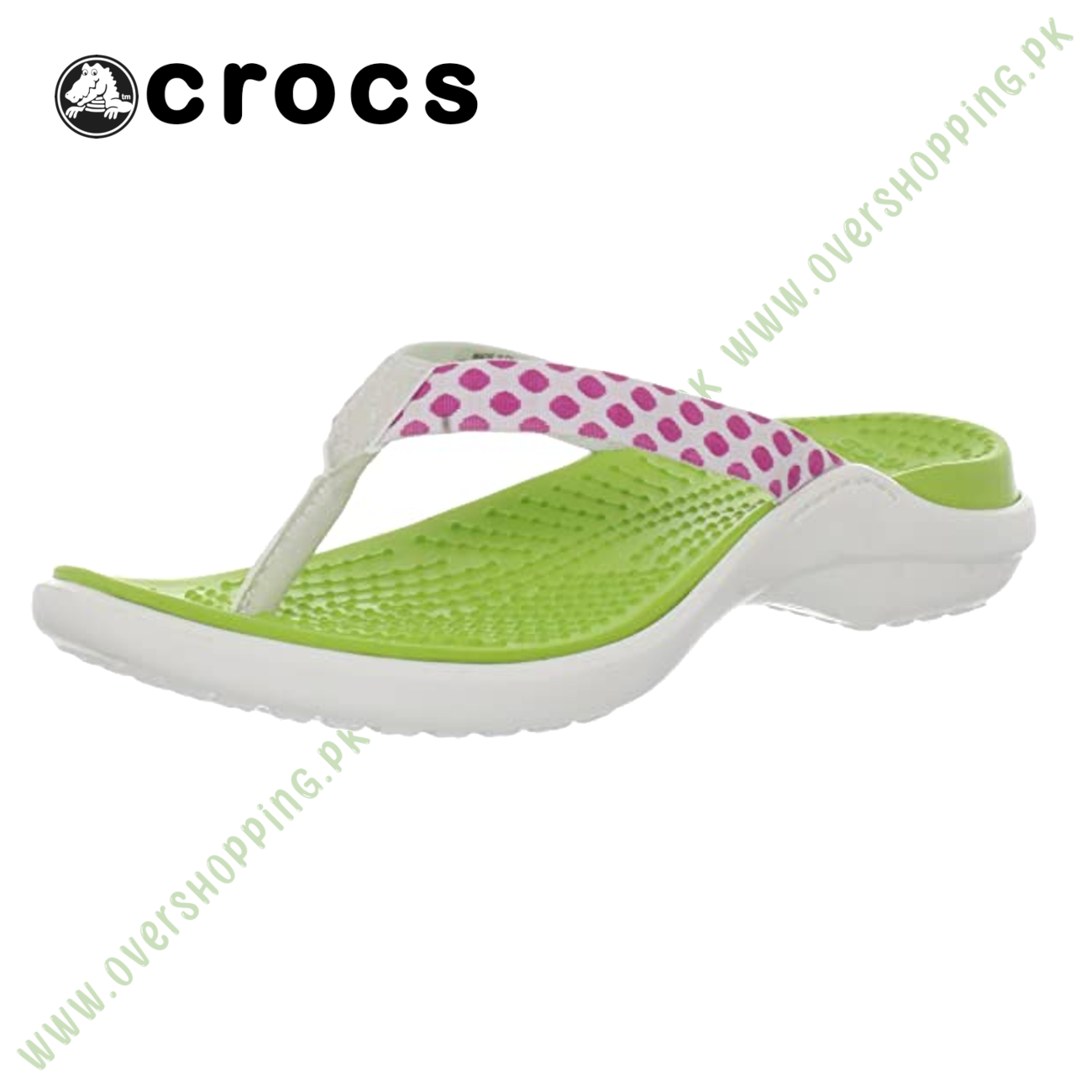 Crocs Women's Capri Polka Dot Flip-Flop, Fuchsia/O