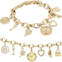 Anne Klein 10/7604CHRM Crystal Charm Bracelet Watc