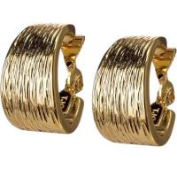 Anne Klein Clip Hoop Earrings (Gold‑Tone) with E