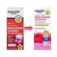 Equate Children s Acetaminophen 4oz Bubble Gum Fla