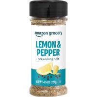 Amazon Grocery Lemon & Pepper Seasoning Salt 4.5 Oz – Kosher Certified Flavorful Blend for Pak