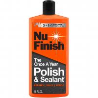 Nu Finish Once a Year Car Polish & Sealant with 3-in-1 Ceramic Technology - 16 oz Bottle for Lon