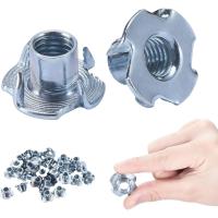 Bolt Dropper T-Nut Wood Insert, Carbon Steel, Blac