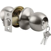 BESTTEN Keyed Entry Door Knob with Lock – Satin 