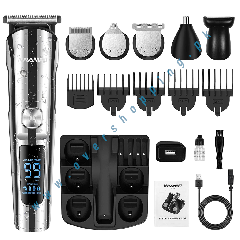 NAVANINO Beard Trimmer for Men, Waterproof with US