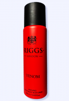 Riggs LONDON Men's Deodorant Body Spray, Venom- 8.