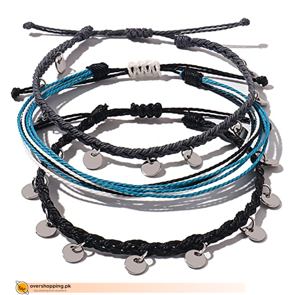 String Ankle Bracelets, Waterproof Rope Boho Coin 