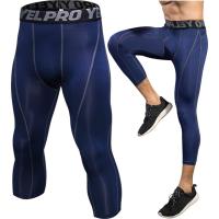 Yuerlian Men's 3/4 Compression Pants Cool Dry Capr