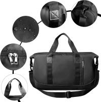 Sports Gym Bag for Women and Men Travel - Black