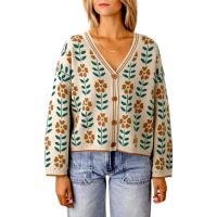 Saodimallsu Womens Floral Print V Neck Button-Down