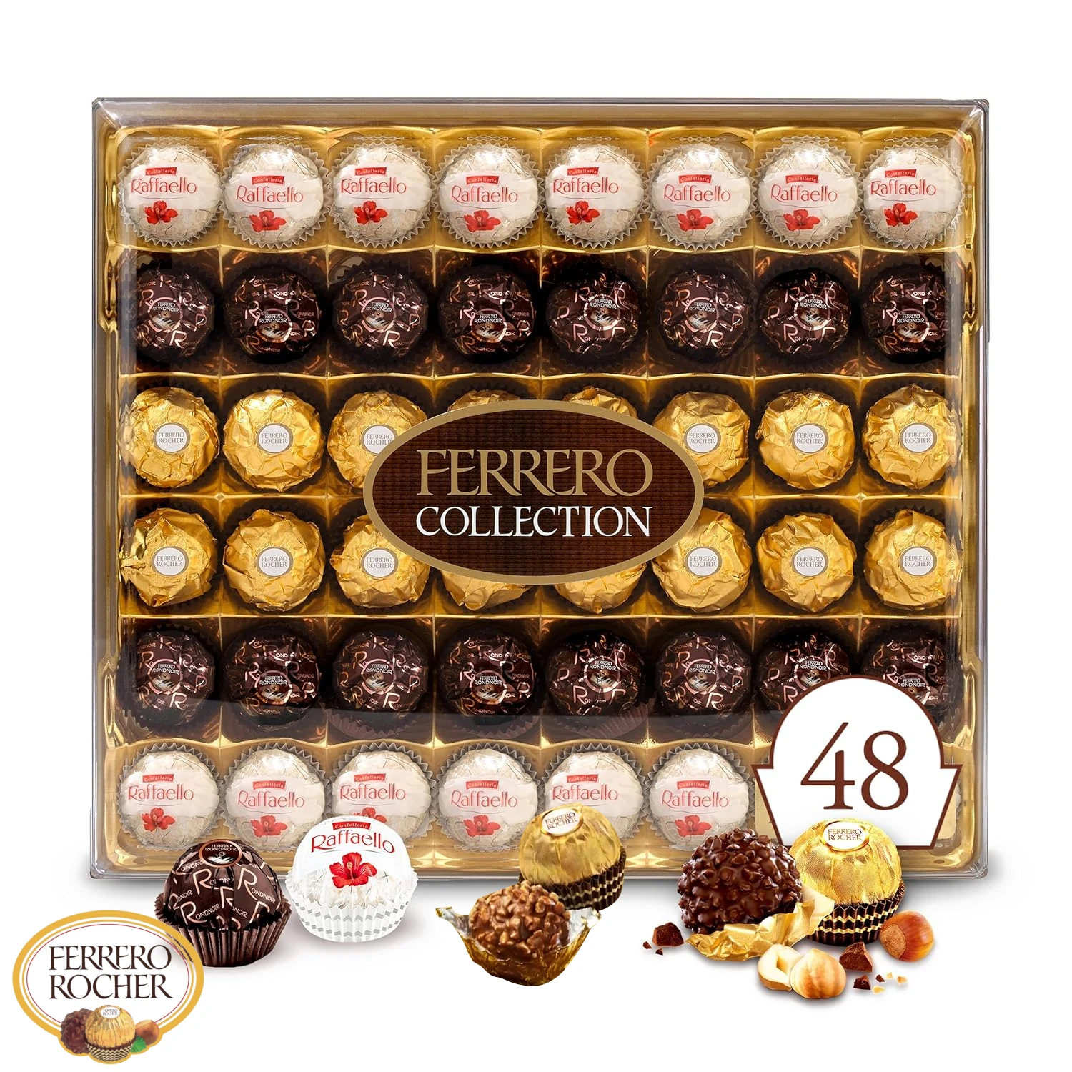 Ferrero Rocher Collection Premium Gourmet Assorted Milk Chocolate, Dark Chocolate and Coconut Chocol