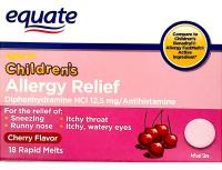Equate Children's Allergy Relief - Cherry Flavor, 18 ct