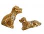 24K Gold Plated 2 Piece Dog Family Pewter Figurine