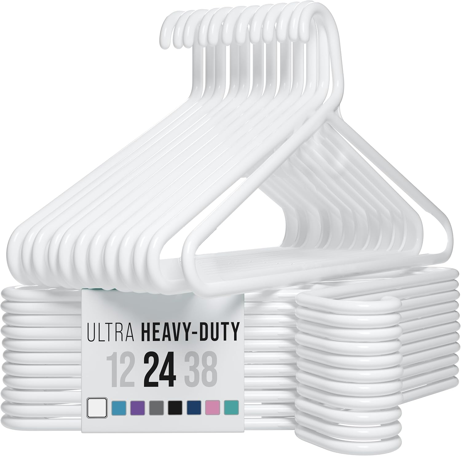 Ultra Heavy Duty Plastic Clothes Hangers - White