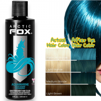 ARCTIC FOX Vegan Hair Color - AQUAMARINE (Vibrant Teal Blue-Green) - Semi-Permanent Cruelty-Free Dye