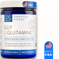 Essential Stacks Gut L-Glutamine Powder - Pure USA Made Supplement for Gut Health & Digestive Su