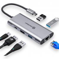 UtechSmart 6-in-1 USB C Hub with Gigabit Ethernet,