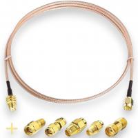 SUPERBAT SMA Male to SMA Female Coaxial Cable 50cm with 5pcs SMA/RPSMA RF Coax Adapter Kit – Low L