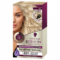 Schwarzkopf Keratin Blonde Hair Dye Platinum Blonde 001 Lightens up to 9 Levels and Protects Hair fr
