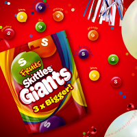 Skittles Giants Chewy Fruit Sweets Pouch, Vegan Sw