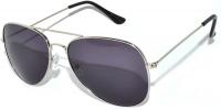 Aviator Sunglasses (Silver-Frame-Smoke-Lens) by OW