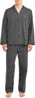 Hanes Men's Woven Plain-Weave Pajama Set - Black&a