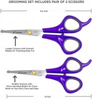 Hertzko Pet Grooming Scissors Set with Safety Roun