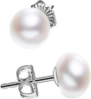 JORA Sterling Silver White Button Freshwater Cultu